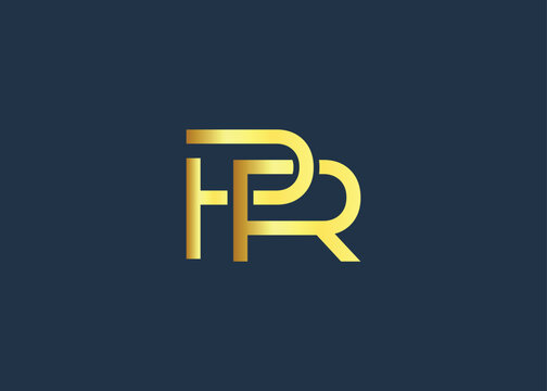 Luxury Gold PR Monogram Logo design. Luxury Minimalist Corporate Branding And Identity Design For Business