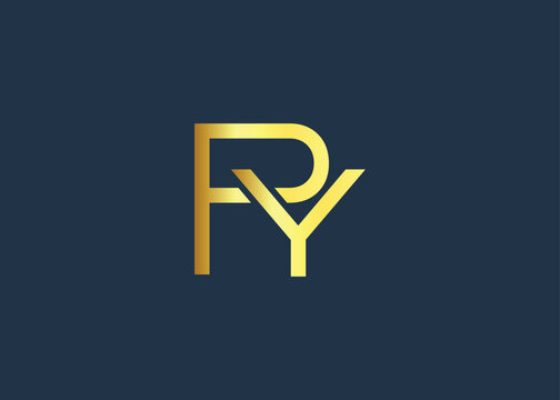 Luxury Gold PY Monogram Logo design. Luxury Minimalist Corporate Branding And Identity Design For Business