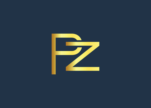 Luxury Gold PZ Monogram Logo design. Luxury Minimalist Corporate Branding And Identity Design For Business
