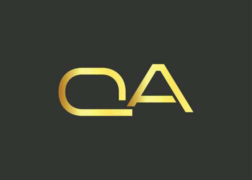 Luxury Gold QA Monogram Logo design. Luxury Minimalist Corporate Branding And Identity Design For Business