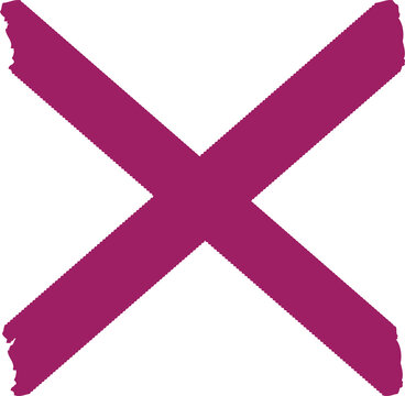 Purple X symbol. Cross mark icon. isolated on transparent background