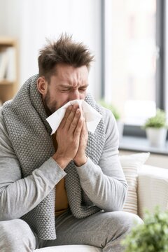 Cold and Flu Concept With Young Man