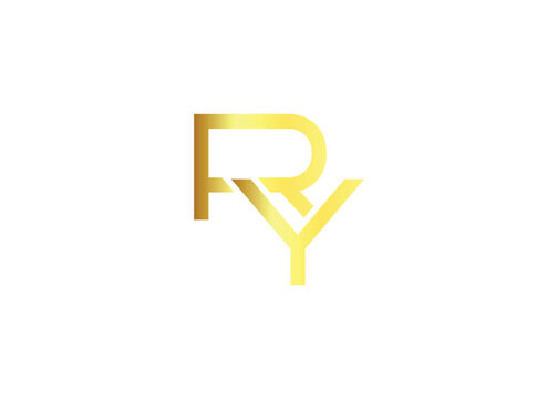 Luxury Gold RY Monogram Logo design. Luxury Minimalist Corporate Branding And Identity Design For Business