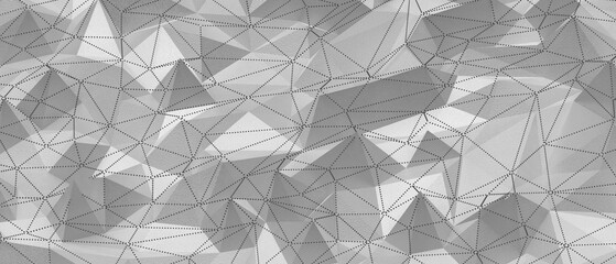A detailed abstract polygonal mesh surface with wireframe structure and dot pattern details. © vegefox.com