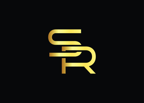 Luxury Gold SR Monogram Logo design. Luxury Minimalist Corporate Branding And Identity Design For Business