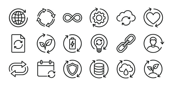 Recycling and Sustainability Icons