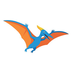 Cute Flying Pterodactyl Dinosaur Cartoon Vector Illustration © gyoho