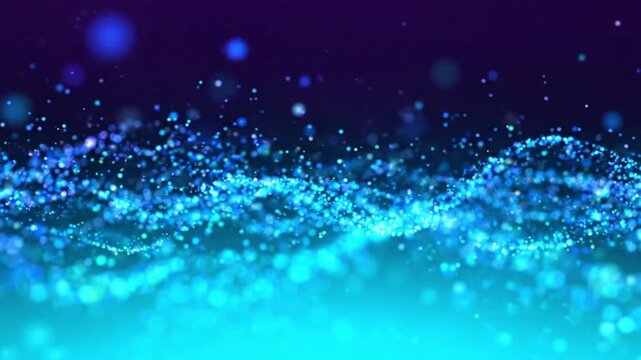 Cinematic Abstract Digital Technology Network Connection with Glowing Blue Lines and Data Particles