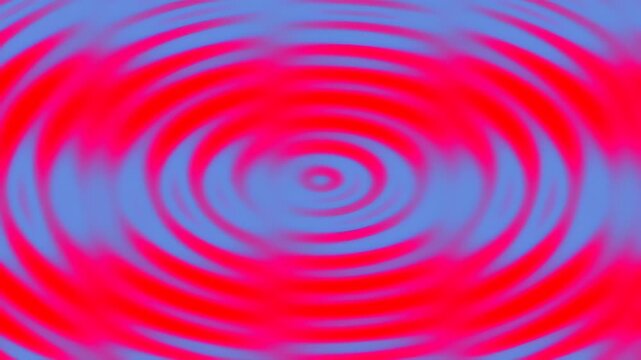 Abstract Red and Blue Concentric Circles Ripple Background Loop