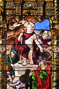 Resurrection of Christ, stained glass, Church of St. Gervais and St. Protais, Paris