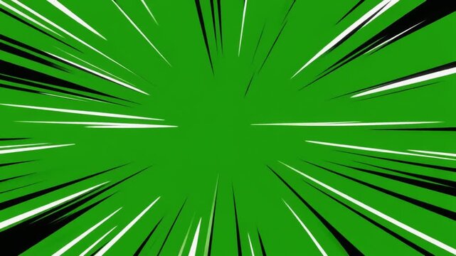Comic Style Speed Lines Shooting Across Green Screen Animation