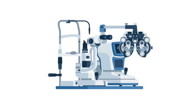 Ophthalmology equipment: phoropter and slit lamp for eye exam