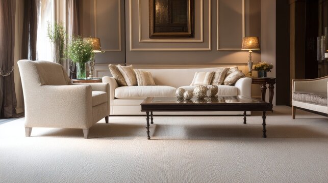 Beautiful, elegant living room of a mansion.