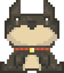 Fototapeta premium Doberman dog pixel art, 8-bit guard dog character