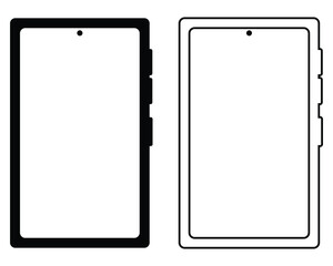 Hand Holding Smartphone Icon Set with Mobile Phone Symbols in Outline, Solid and Sketch Vector Styles © MDMOHIR