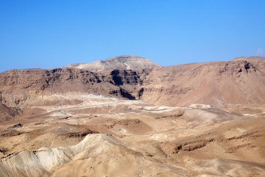 Picturesque mountain landscape of the Judea Desert near Qumran, Israel