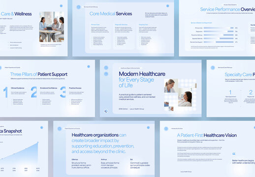 Medical Healthcare Presentation Template in Light Blue Doctor, Dentist & Hospital Pitch Deck Theme