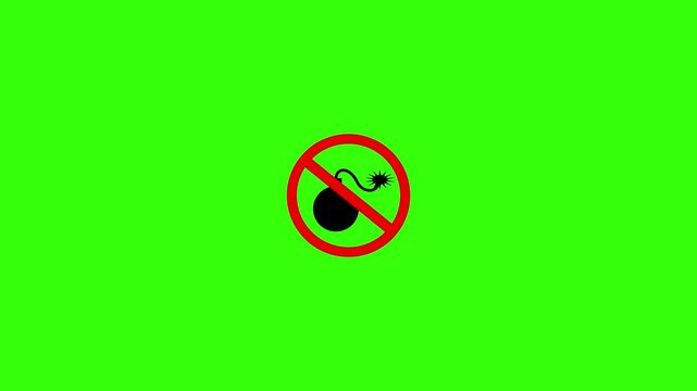 no bomb sign animation.4K motion animation.