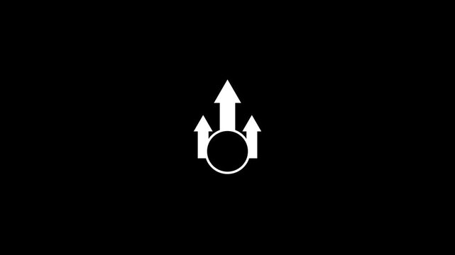 Dollar coin icon with three upward growth arrows. money growth and stock market increase sign for UI design.