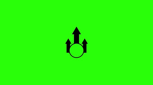 Dollar coin icon with three upward growth arrows. money growth and stock market increase sign for UI design.
