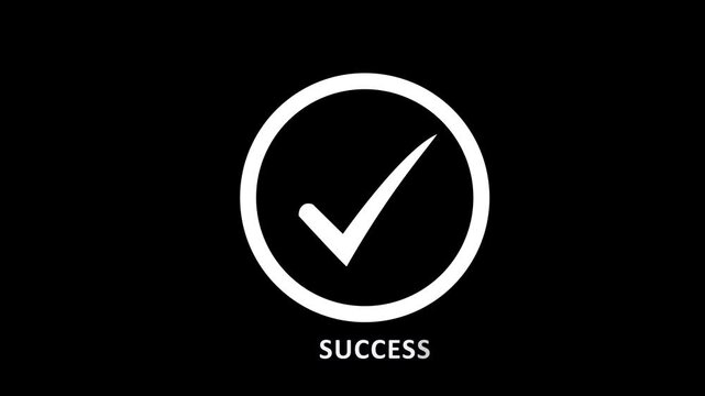 Abstract tick mark icon animation with confirm text. Check mark symbol. confirm tick mark icon, Check mark icon animation.