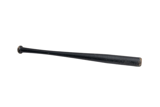 Black baseball bat isolated on white background, professional sports equipment