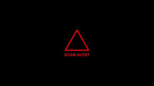 Scam alert symbol, showing digital scam fraud alert and spam alert risk template animation. Cybersecurity risks and system vulnerabilities digital data protection cyber threat prevention