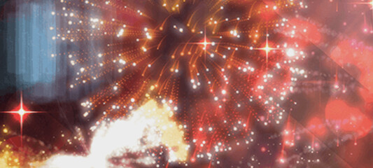 Beautiful bright Fireworks at dark sky background. © Arif Biswas
