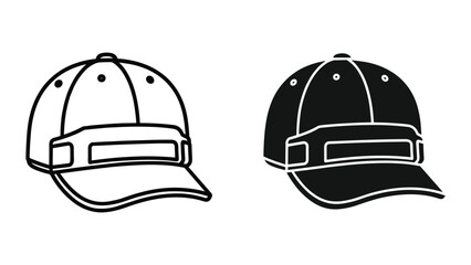 Fototapeta premium Baseball cap icon set, simple style vector illustration of a sports hat isolated on white background