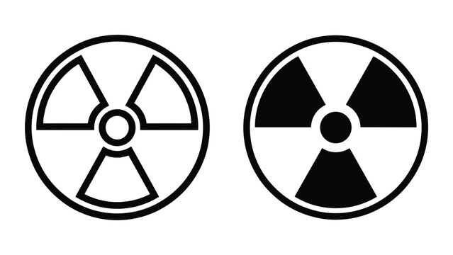 Radiation hazard warning sign, radioactive symbol, nuclear energy icon, vector illustration isolated on white background