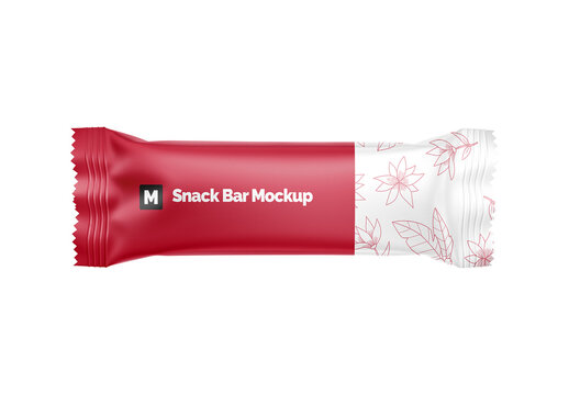 Matte Snack bar Front View Mockup Realistic Render for Portfolio and Brand