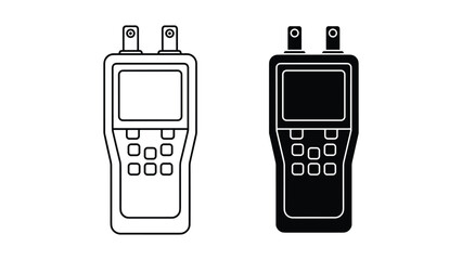 Moisture meter icon set handheld device for measuring humidity in wood and building materials vector illustration isolated on white background © SHAHRIYAR RASEL
