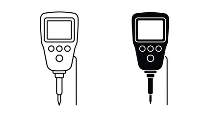 Digital moisture meter icon set, handheld device for measuring humidity in wood and building materials, flat vector illustration isolated on white background © SHAHRIYAR RASEL