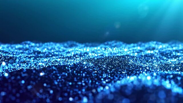 Abstract Digital Technology Network Connection with Glowing Data Particles and Futuristic Background