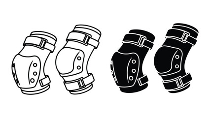 Set of knee pads for sports and extreme activities, protective gear for legs, vector illustration © SHAHRIYAR RASEL