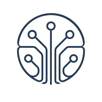 Simple Circuit Board Logo Design.
