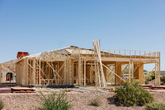 New House Construction Occurs in a Residential Area