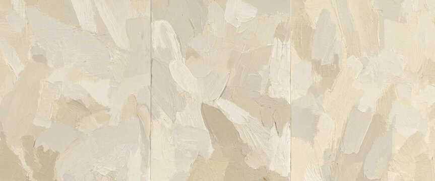 Abstract textured background with thick paint strokes and neutral colors painted wall texture