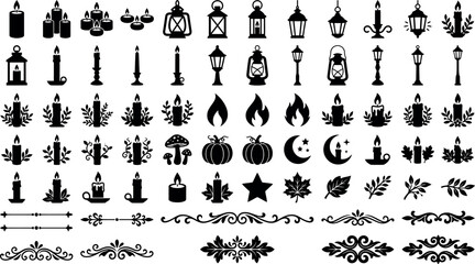 Extensive Set of Decorative Candle Lantern and Halloween Elements © MD SADMAN HOSSAIN