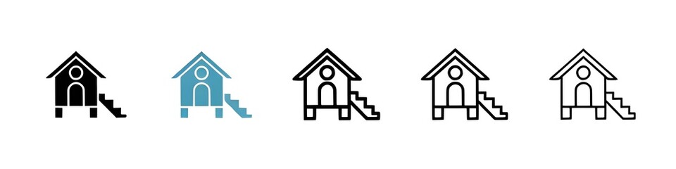 Chicken coop icon pack. line style EPS 10. Thin line customizable illustration. Contour symbol. Vector isolated outline drawing. Editable stroke © Lovely