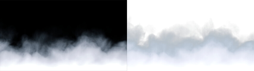 Soft gray clouds drift gently across a transparent background during a quiet time in nature © Liubov
