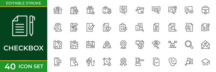 Check Marks Sign Line Icon Set for Approval, Verification, Success, Validation and Task Completion Outline Vector Collection © Iconiflow