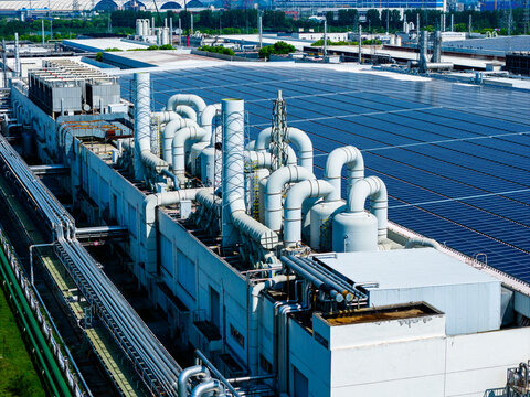 olar panels and industrial ventilation ducts 