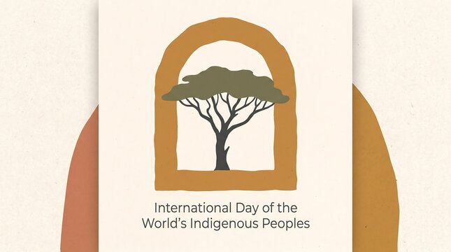 Tree inside an archway illustration for International Day of the World's Indigenous Peoples