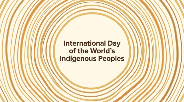 Abstract circular wood grain pattern for International Day of the World's Indigenous Peoples