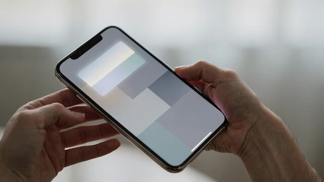 Medium shot capturing a mobile device with an inapp banner announcing credit limit enhancement sharp on phone display blurred on hands and background.