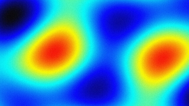 Abstract heat map pattern with colorful gradient spots and blue background texture