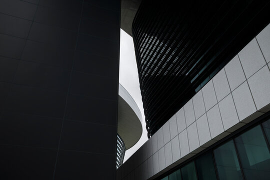 Minimalist Geometric Abstraction of Urban Architecture.