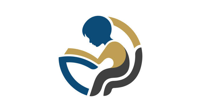 Create a modern abstract logo depicting a child with seed