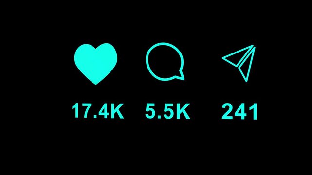 Viral Content of Social Media Animation. Like comment and share social media animation count 4K Footage.4k motion graphics video animation